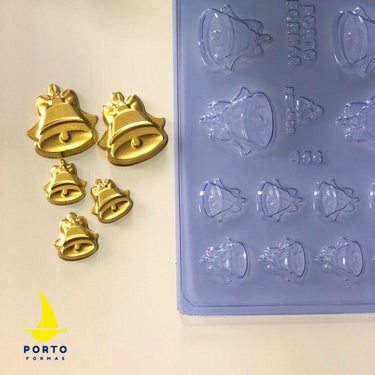 Porto Formas - Forma De Chocolate Simples - Sino Aplique - PF456